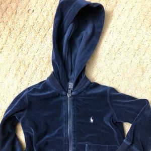 2T navy velour Ralph Lauren zip-up hoodie